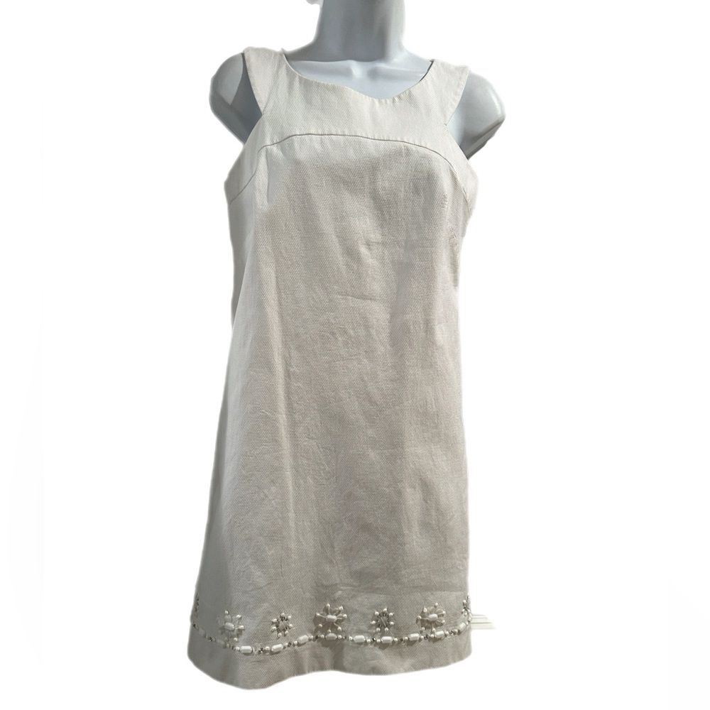 Ann Taylor Loft Dress Women’s Size 6P Sleeveless Beaded Hem Side Zipper